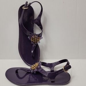Coach Hilda Dark Purple Jelly  Sandals
